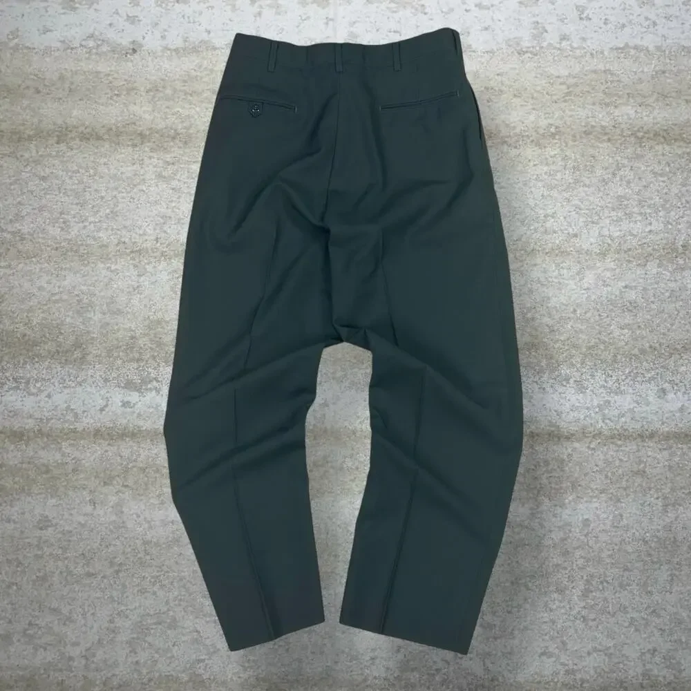 Vintage 90s Military Dress Pants 34x30 Baggy Wide Leg Fit Surge Green Flat Front